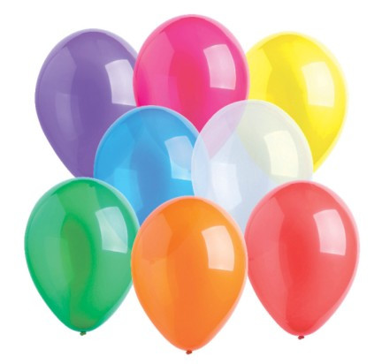 50 transparent colorful balloons 27.5cm