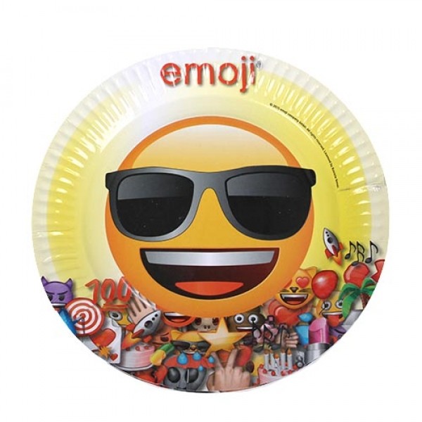 6 grappige Emoji World papieren borden 23 cm 5