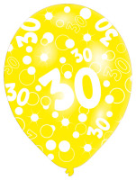 Widok: 6 balonów Bubbles 30. Urodziny kolorowe 27,5 cm