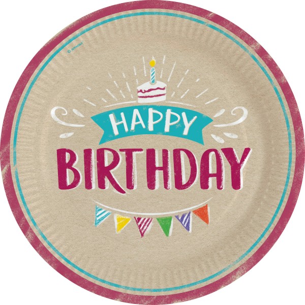 ALT_8 Birthday Wishes Pappteller 23cm