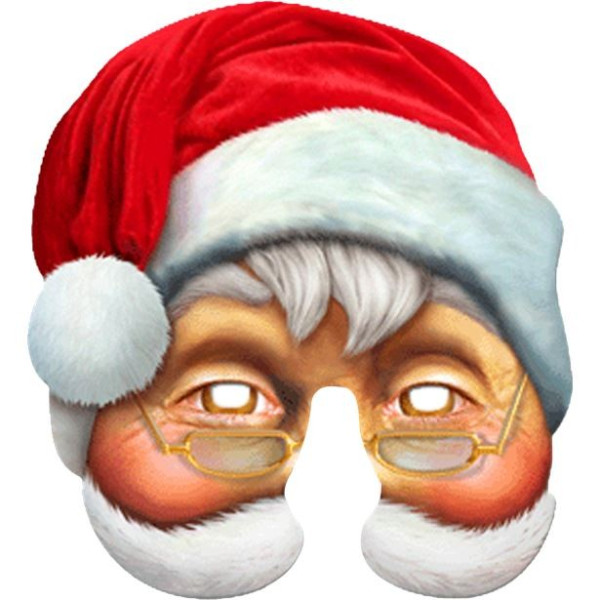 Divertida media máscara de Papá Noel