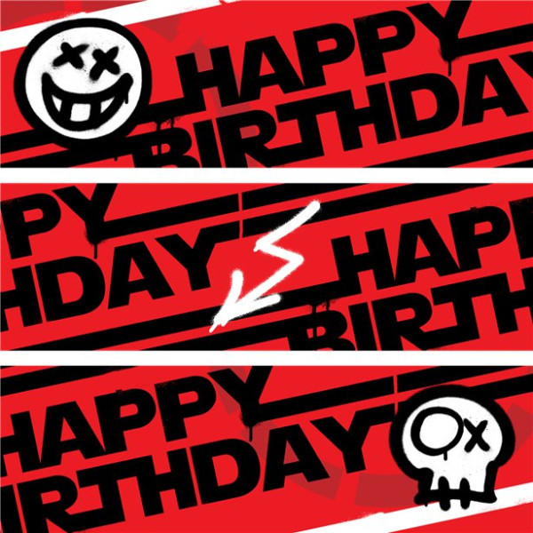 Banner de cumpleaños Skaterboy rojo 3 x 1m