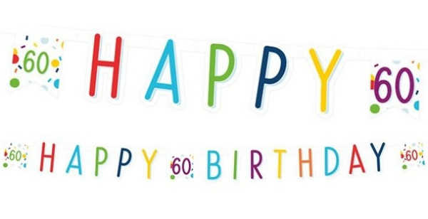 60e verjaardag Happy Birthday slinger 180cm