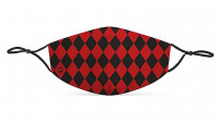 Preview: Mouth nose mask harlequin red-black