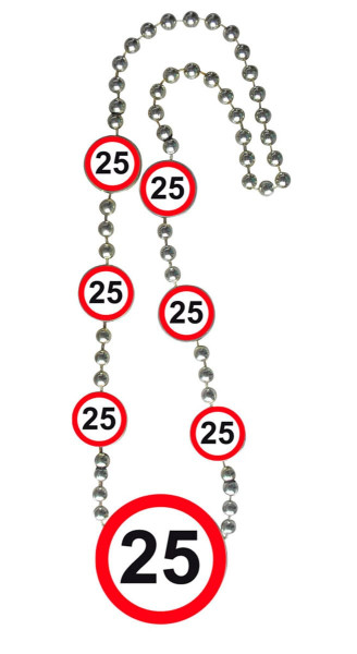 Łańcuch partii 25 urodziny znak drogowy