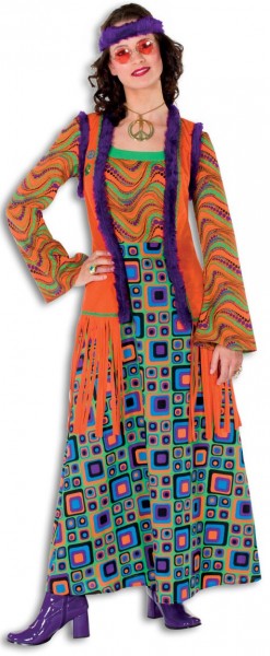 Disfraz de hippie para mujer Love & Peace deluxe
