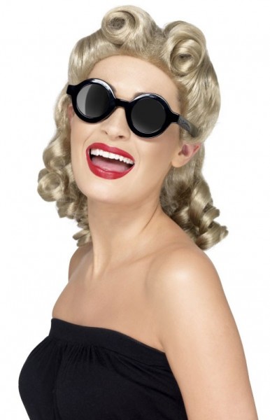 Schwarze 50er Jahre Sonnenbrille