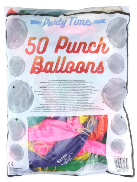 50 farverige punch bolde