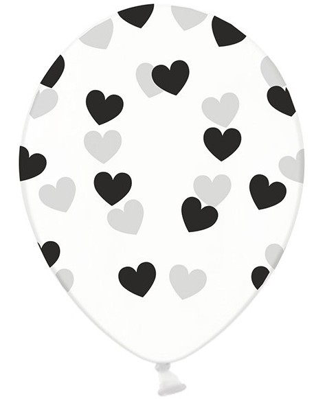 6 latexballonger Queen of Hearts 30cm