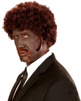 Preview: Brown afro wig with sideburns