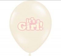 Oversigt: 6 balloner Its a Girl Vanilla Pink 30cm