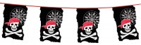 Cadena de banderín pirata calavera 10m
