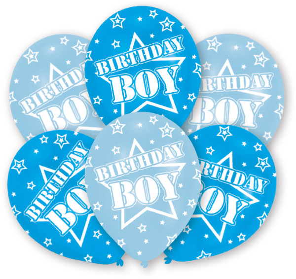 6 ballons Amazing Birthday Boy 27,5 cm