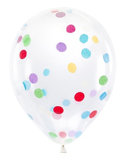 6 Happy Colors confetti ballon 30cm