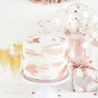 Vista previa: Adorno para tarta número 30 oro rosa 5,5cm