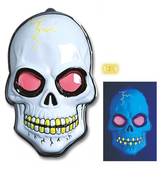 Peinture murale crâne 3D d'horreur lumineuse