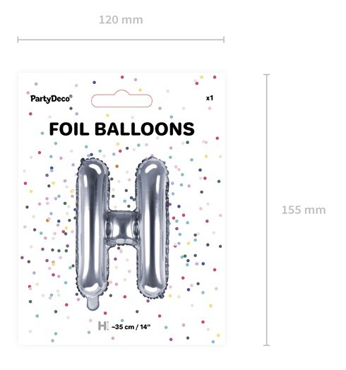 Folienballon H silber 35cm 3