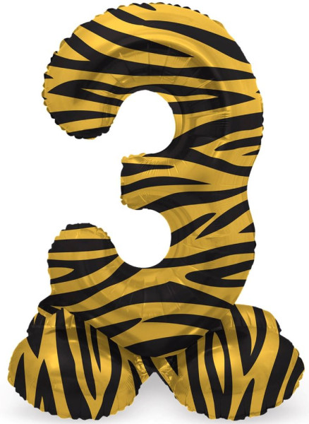 Palloncino numero 3 tigre con base 72cm