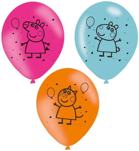 6 Peppa Wutz Partyfieber Luftballons 23cm 2