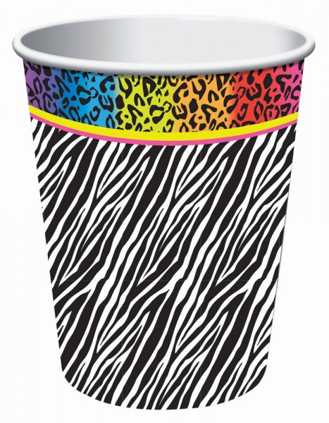 Colorful zebra mug set 80s