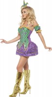 Preview: Colorful glamor harlequin ladies costume