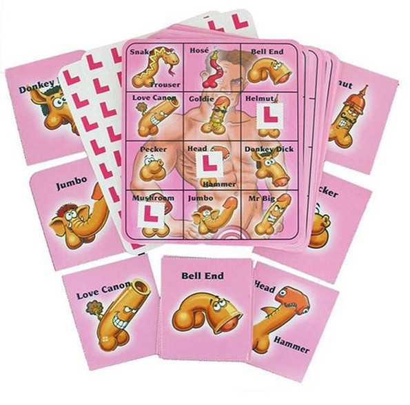 Penis Bingo party game for 12 players