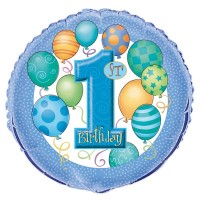 Oversigt: Folie ballon blå ballon fødselsdagsfest