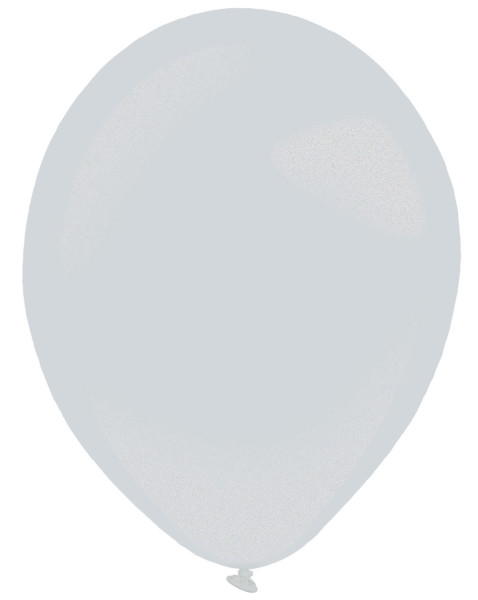 50 balonów lateksowych metalik srebrny 27,5 cm