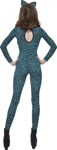 Blauer Leoparden Catsuit Für Damen 3