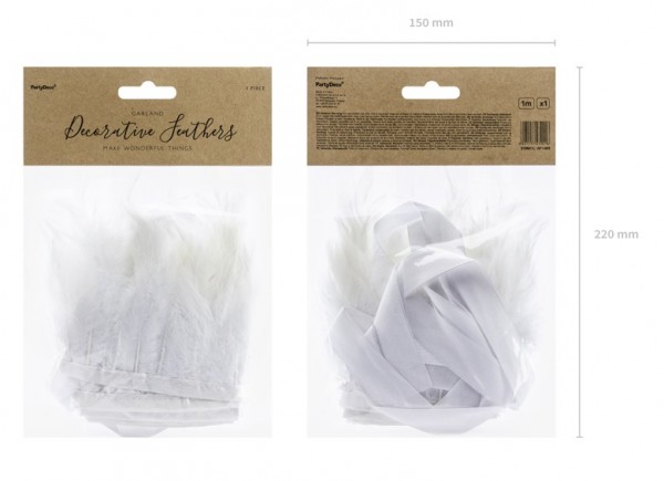 Heaven Blessed feather garland white 1m 3