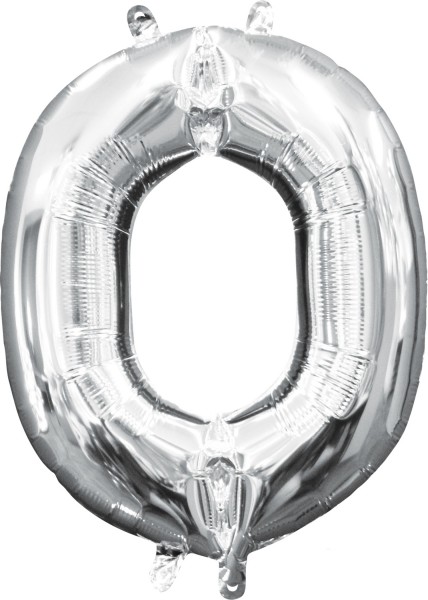 Mini ballon aluminium lettre O argent 35cm