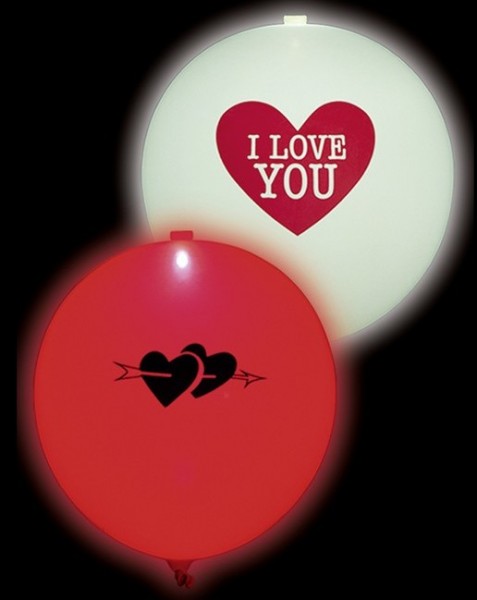 5 skinnende kærlighed LED balloner 23 cm