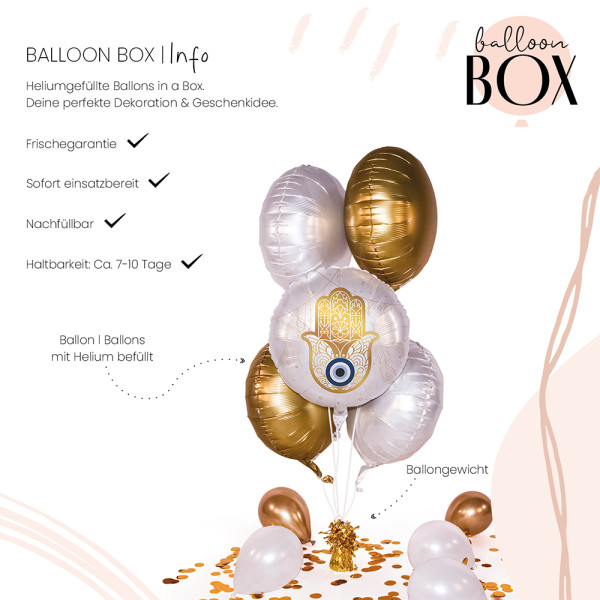Heliumballon in der Box Hand of Hamsa 3