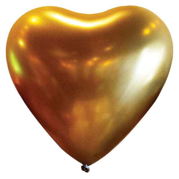50 ballons coeur doré 30cm