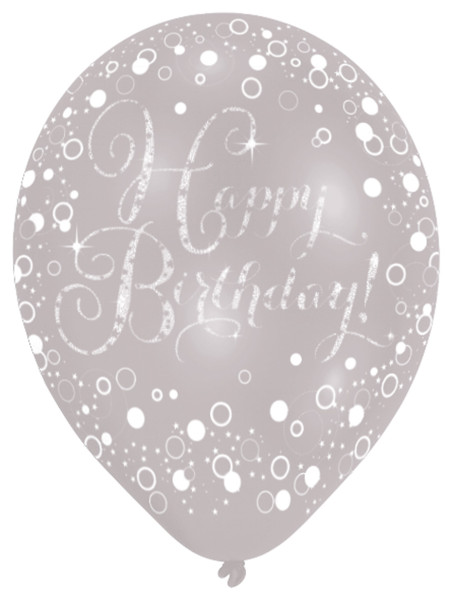 6 globos brillantes Feliz cumpleaños