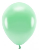 Oversigt: 100 eco metalliske balloner mintgrøn 26cm