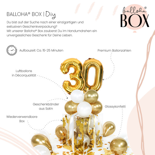 Balloha XL Geschenkbox DIY Gold Celebration 30 3