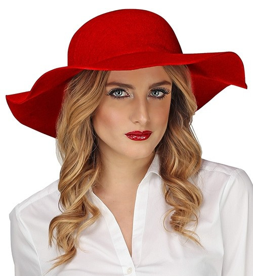 Röd slouch hatt Genevieve