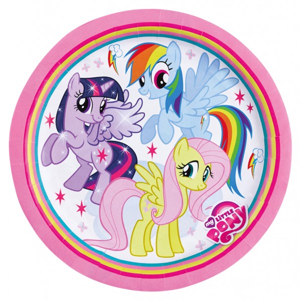 Plato de papel redondo My Little Pony Rainbow 18cm
