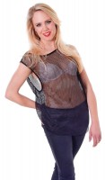 Preview: Sleeveless mesh shirt in black