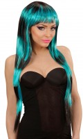 Preview: Stylish long hair wig blue-black