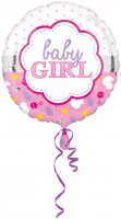 Folienballon Baby Girl gepunktet