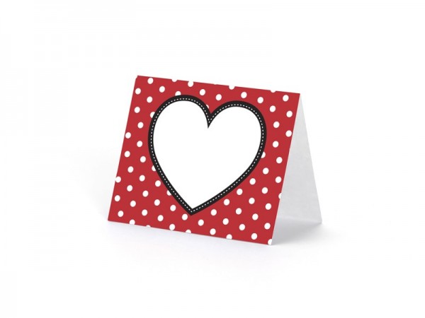 6 place cards with dots and stripes