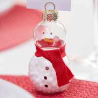 Preview: 5 glass snowman place card holders