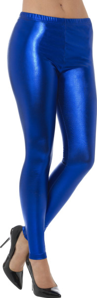 Blaue Metallic Leggings