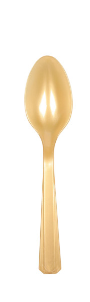 20 cucharas de plástico en oro