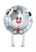 Oversigt: Sød hund Airwalker folieballon 43cm