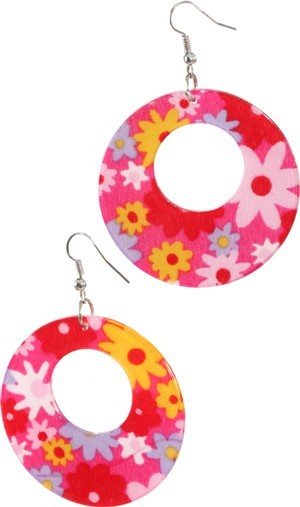 Colorful 70s flower earrings