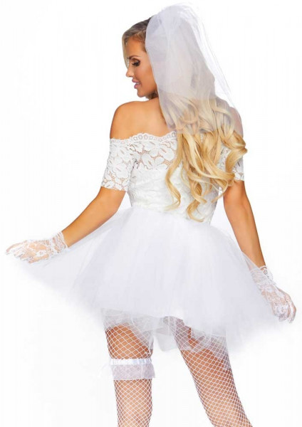 Rocker bruid dames kostuum deluxe