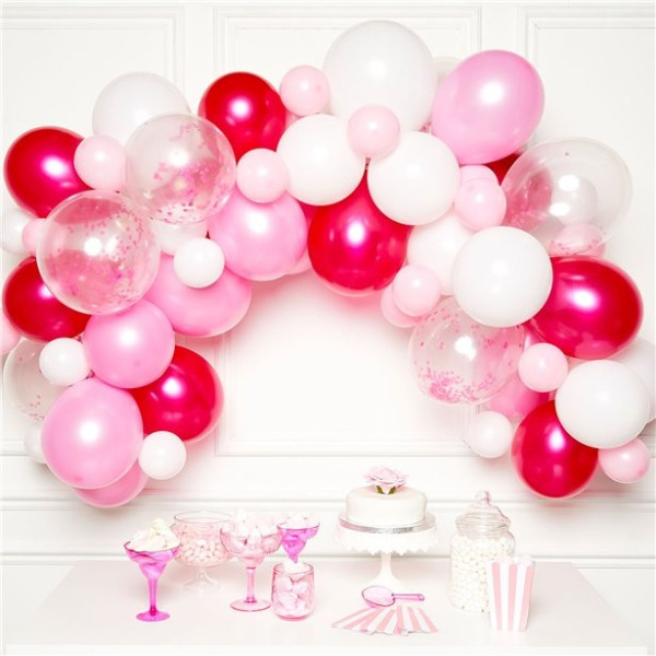 70-częściowy zestaw girland z balonów DIY różowy